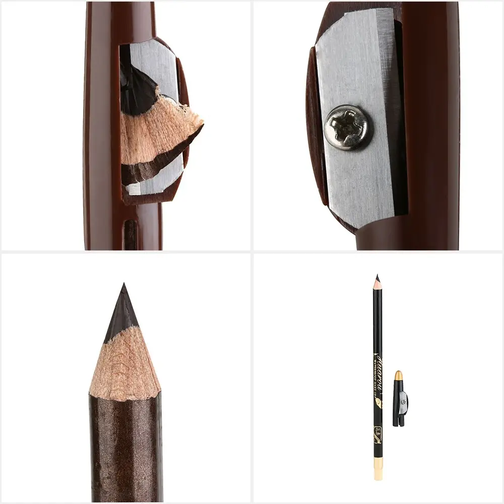Women Makeup Beauty Black/Brown Eye Liner Waterproof Eyebrow Pencil Sharpener  Lid view 2