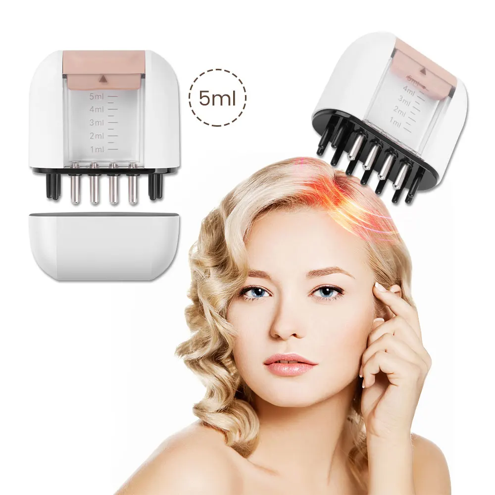 

Массажер для кожи головы для роста волос с красным светом, аппликатор для масла для волос, расческа, микротоковый вибрационный массаж головы, лечение волос