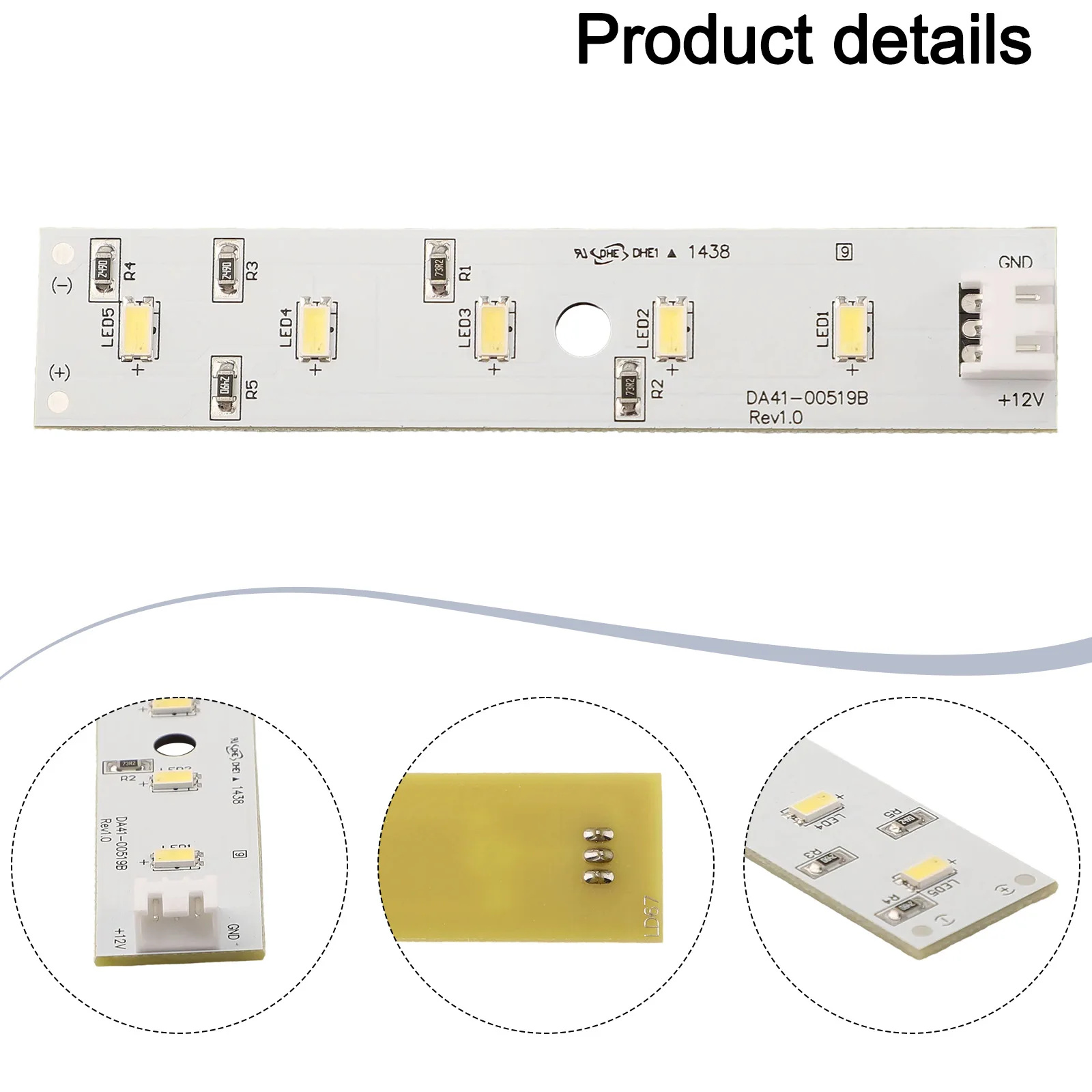For Samsung Refrigerator Compatible Light Bar 12V Strip Providing Bright Illumination for Enhanced Interior Visibility