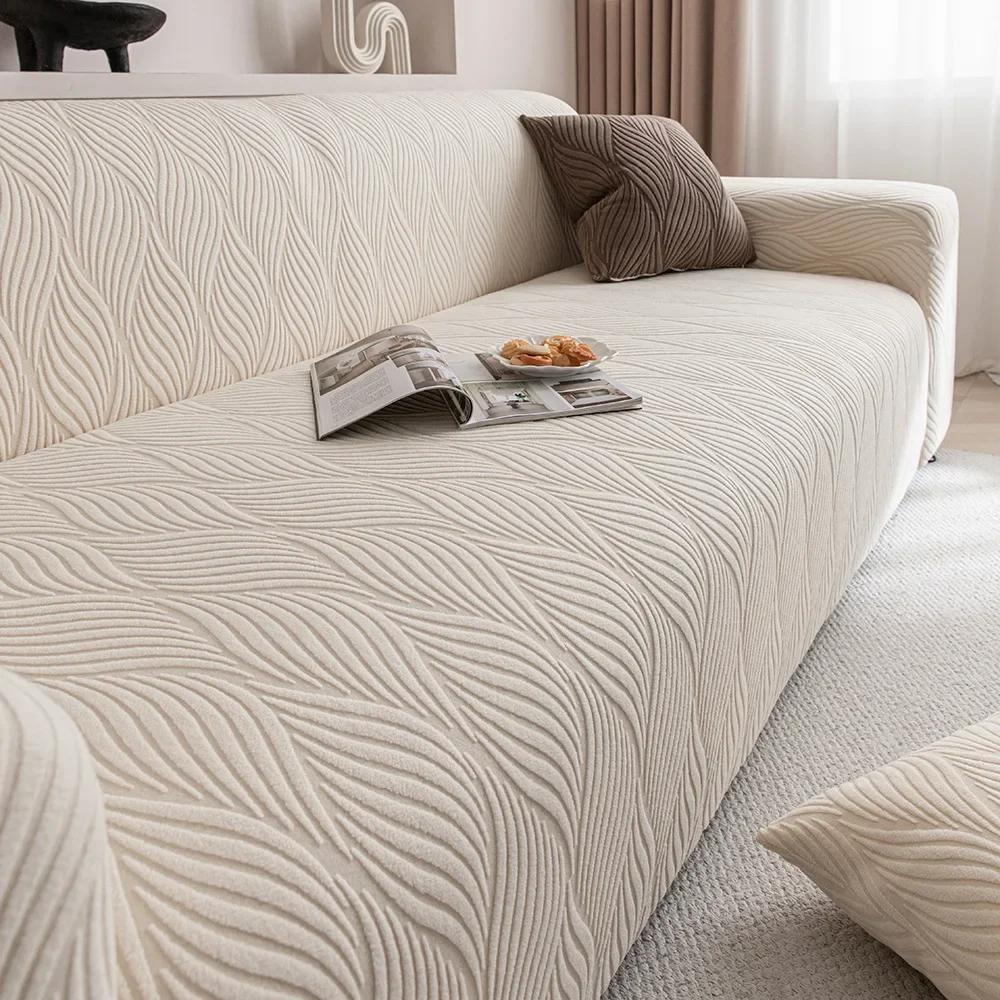 Jacquard Elastic Sofa Covers Geometric ArmChair Knitted Sofa Couch Slipcovers Chair Protector for Living Room L Shaped