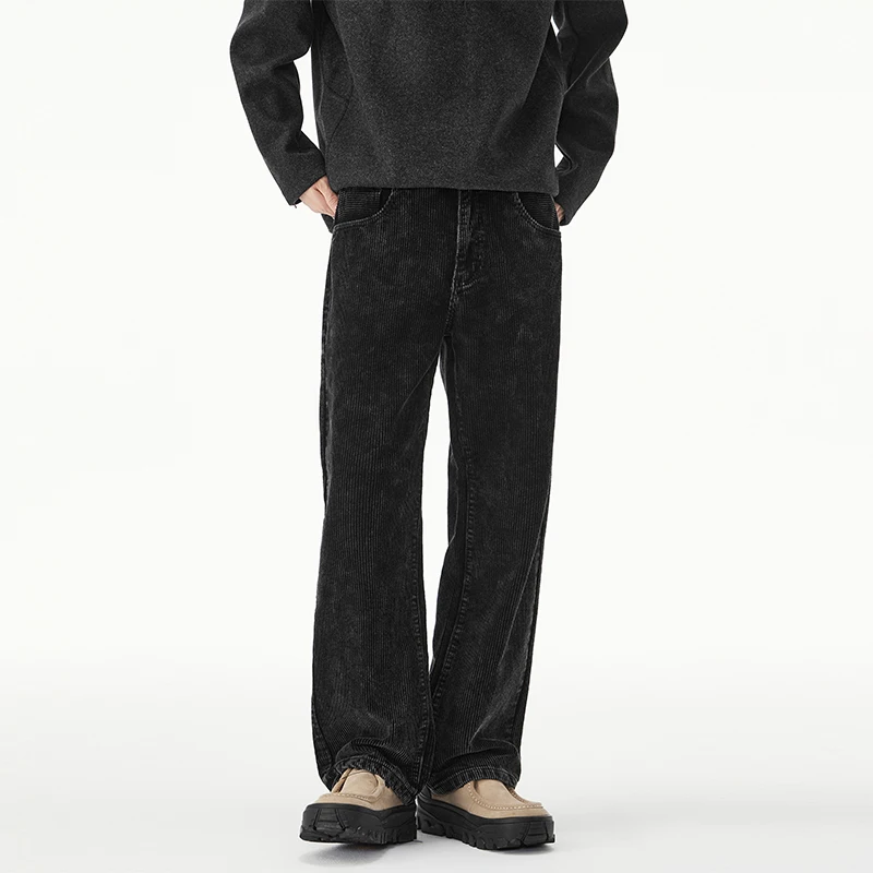 

Новые мужские уличные брюки, мужские винтажные деловые повседневные свободные модные прямые вельветовые мешковатые брюки из чистого хлопка