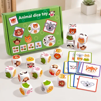 Animal Dice Matching Toy for Kids - Concentration & Memory Game Engaging Family Activity Eco-Friendly Material 1