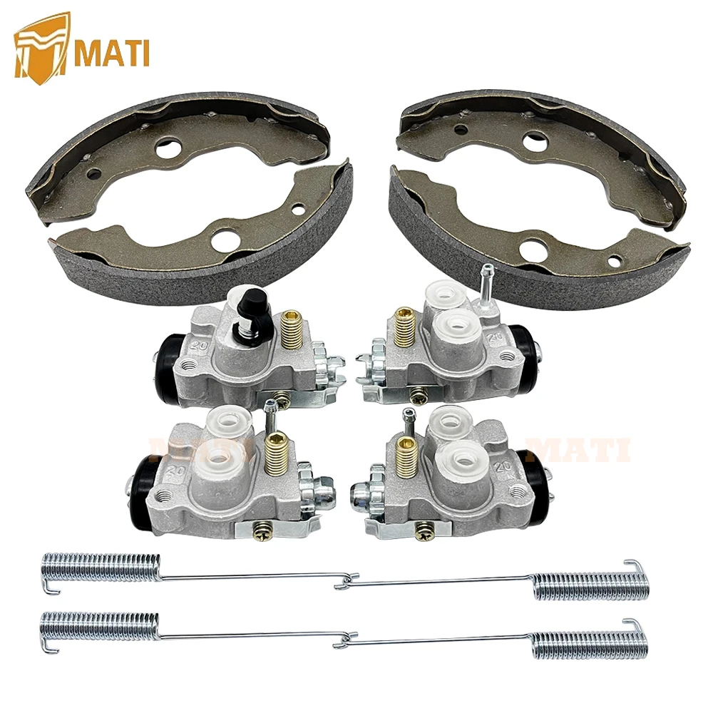 Left Right Front Brake Wheel Cylinders with Brake Shoes all 4 Set for Honda TRX400 TRX400FW FourTrax Foreman 400 4x4 1995-1998