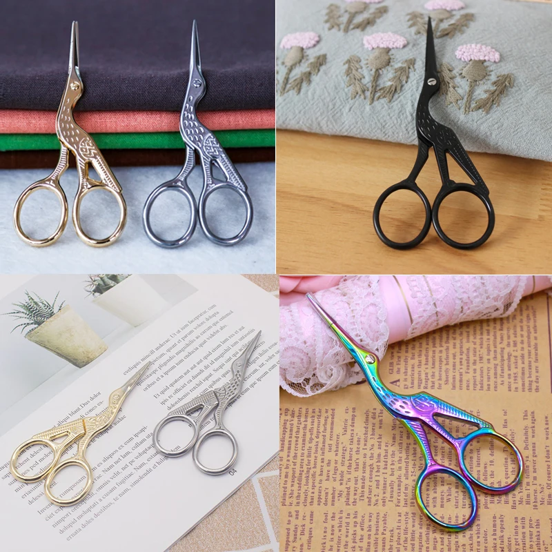 الطاووس اللقلق خمر الخياطة التطريز اللون مقص خياط مقص تطريز الحرف DIY بها بنفسك خياطة قماش نسيج