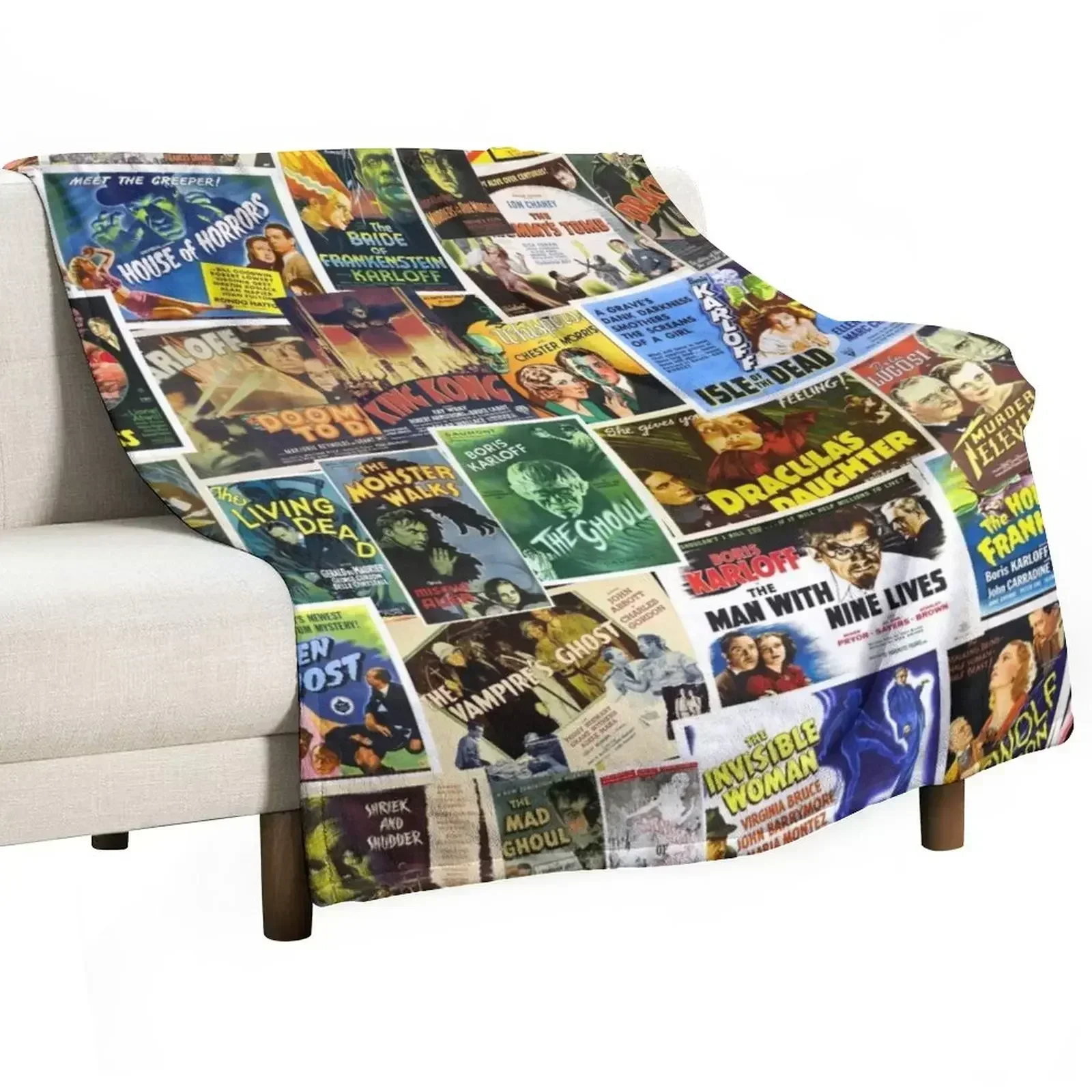 

Vintage Horror Throw Blanket warm winter Flannel Thins Blankets