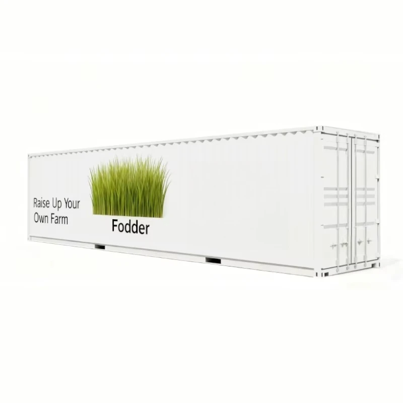 40ft Smart Farm Container 8 Layer Hydroponic Barley Fodder Vertical Farming Automatic Fertilizer Planting Container House Custom