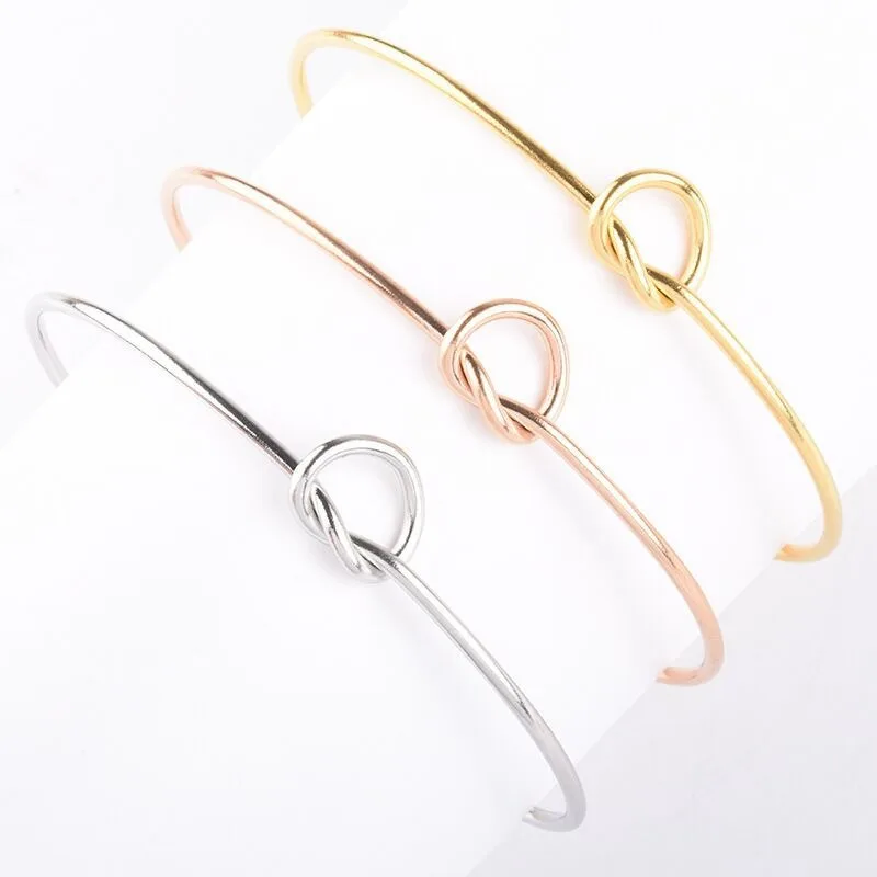Женские браслеты DAIHE 2024 с золотым покрытием 14 к Forever Love Knot Infinity | Золотистый браслет для женщин