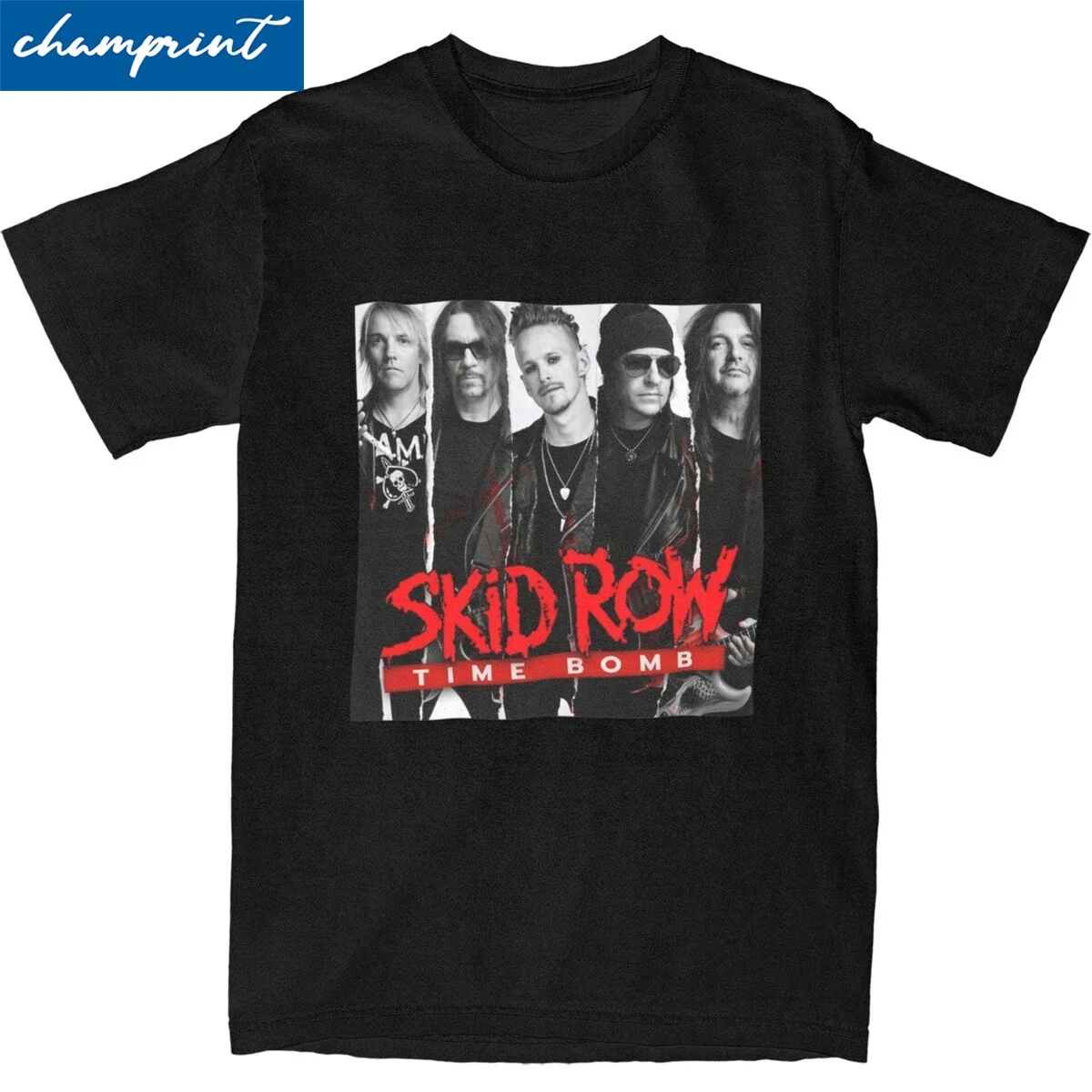 Skid Row Heavy Meta Band Time Bomb T Shirt Unisex Cotton Clothing Hip Hop Round Neck Short Sleeve