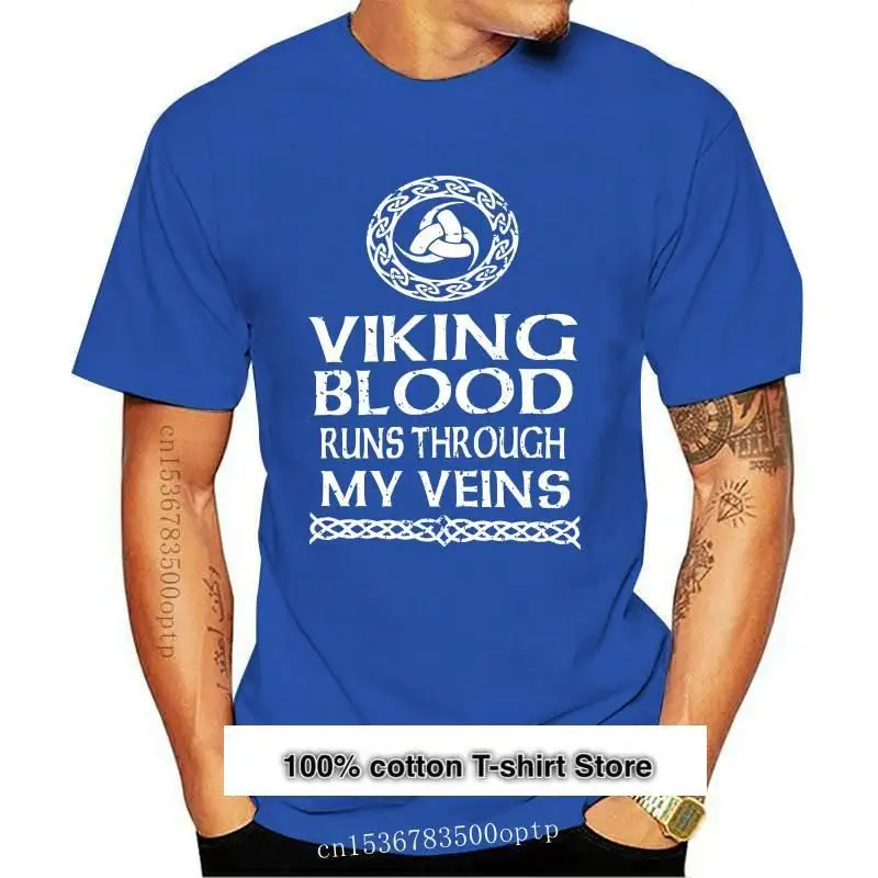 Camiseta vikinga de Reol, camiseta vikinga con la sangre que corre por mis venas, Wolknut Odin