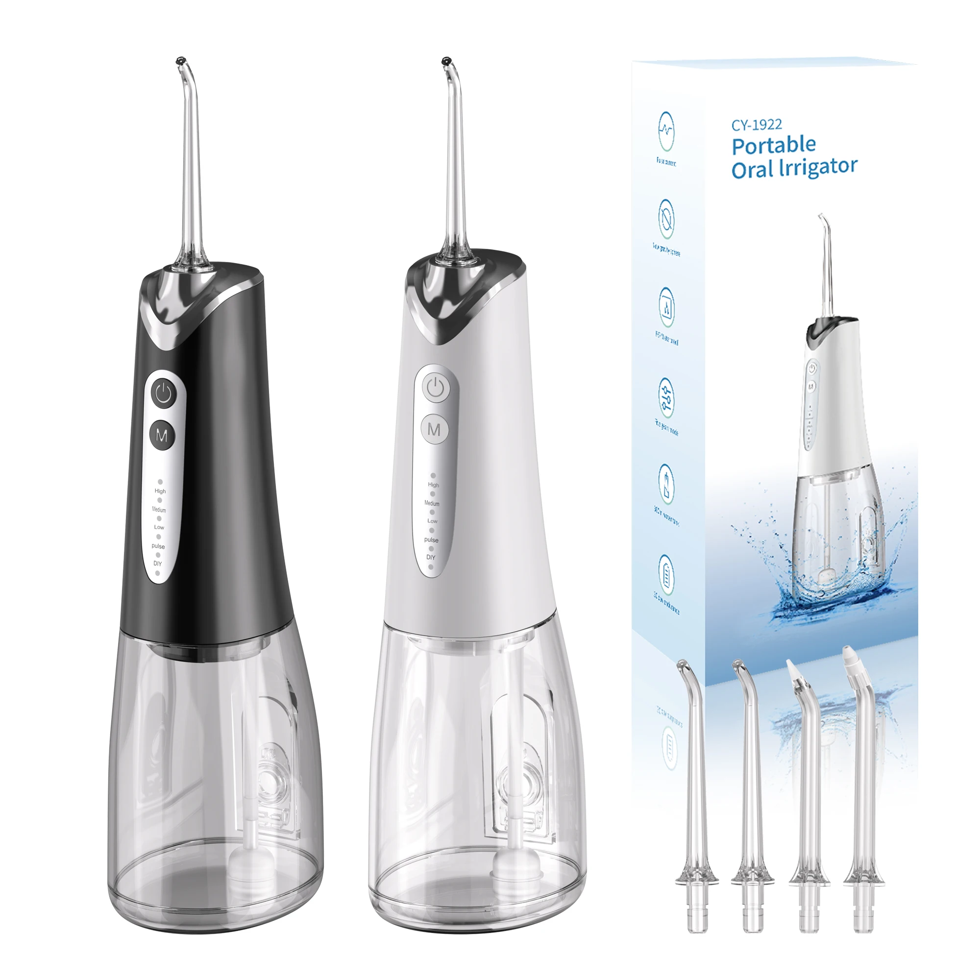 

Intelligent electric dental irrigator, portable water flosser for household use, ultrasonic cleaning for orthodontic treatment