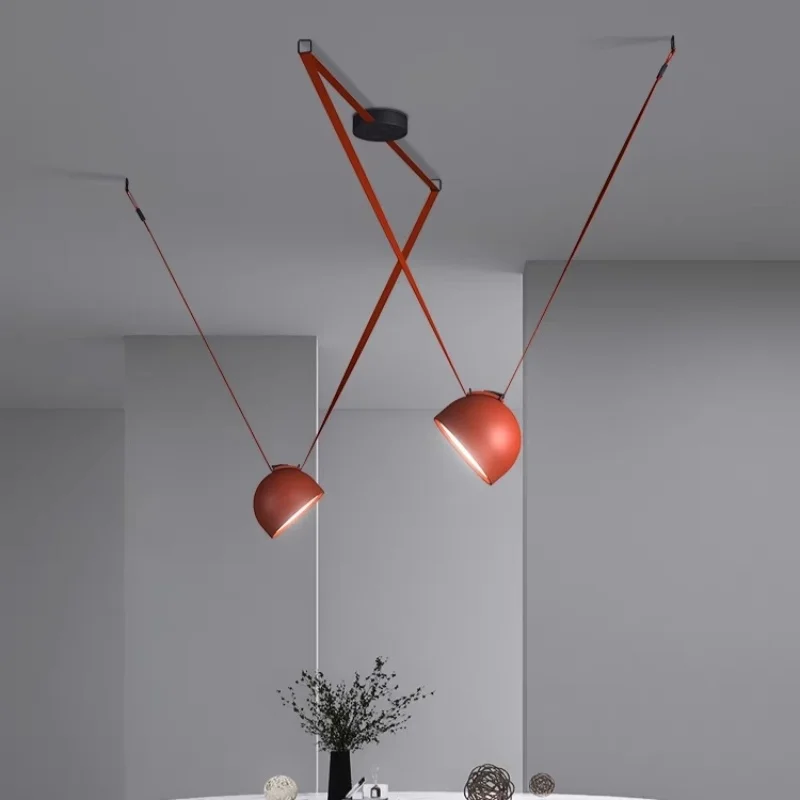 

Modern Minimalist Restaurant Pendant Lights Dining Table Bar Counter Duplex Building Belt Decoration Hanging Lamps Light Fixture