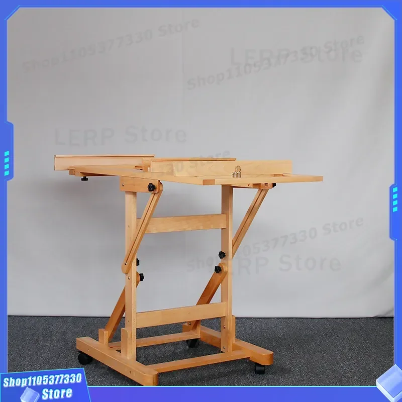 DHJ-3 Adjustable Beech Wood Easel Floor Standing Large Art Bracket for Oil Painting Chinese Art Student Retro Solid Wood