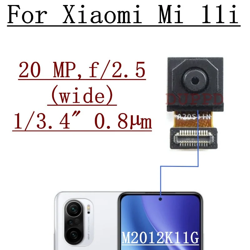 Front Camera For Xiaomi Mi11 Mi 11 11i 11X 11T Pro Lite Ultra Small Frontal Selfie Facing Cameras Module Flex Cable