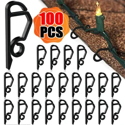20/100PCS Light String Clips Hooks Holiday Wire Clamp Outdoor Gutter Clip String Lights Holder Halloween Christmas Tree Decor