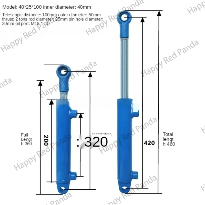 Bi-directional Lifting Small Wood Splitting Machine, 2-ton Hydraulic Cylinder, Accessories with bi-directional Stroke