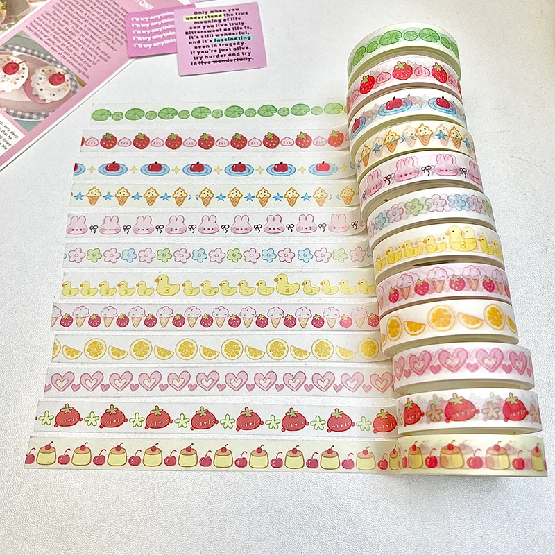MINKYS 1Piece Fruit Series Decorative Tape Cute Cartoon Creative Washi Tape Back to School Stationery