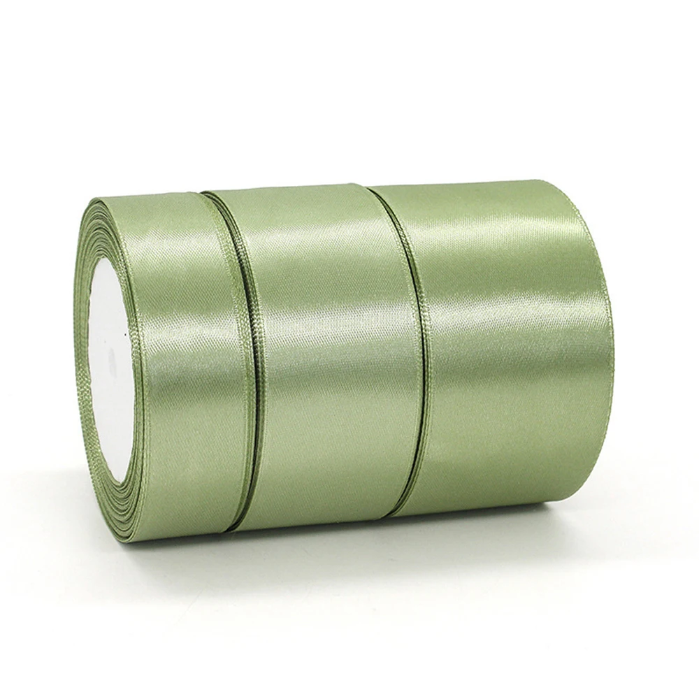 Sage Green Ribbon -1 roll, various widths (1-5 cm), 22 meters long - perfect for DIY bouquets and gift wrapping