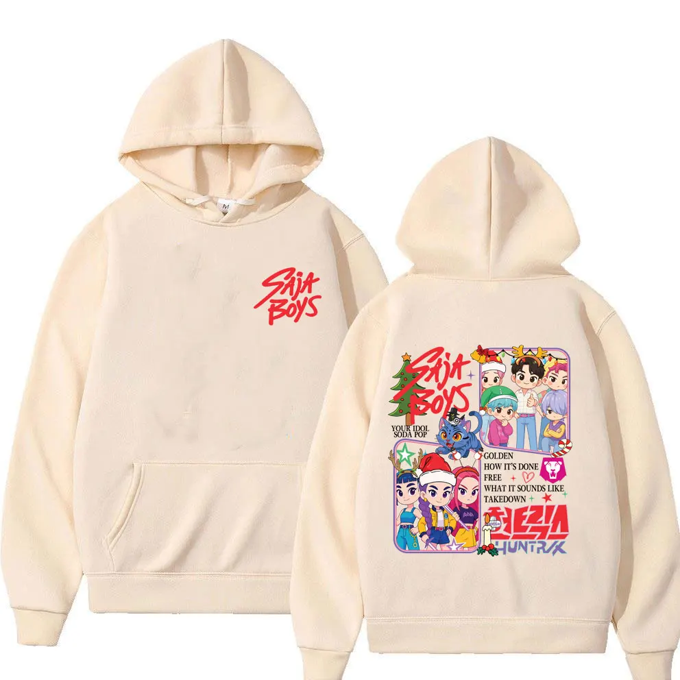 Kpop شيطان الصيادين ساجا بنين رومي ميرا زوي ديربي النمر هوديي الذكور خمر الصوف كنزة صوفية قطنية صوف الرجال النساء عيد الميلاد هوديس #6