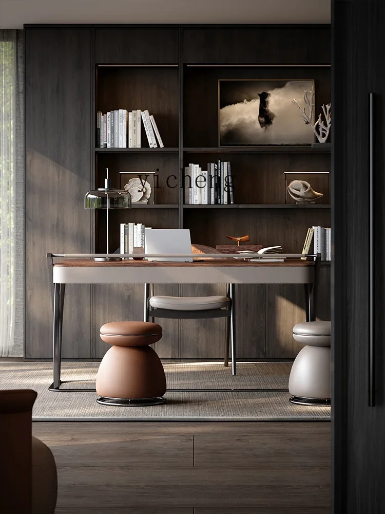 v9.10- light luxury whole house matching study calligraphy table premium Italian minimalist solid wood desk