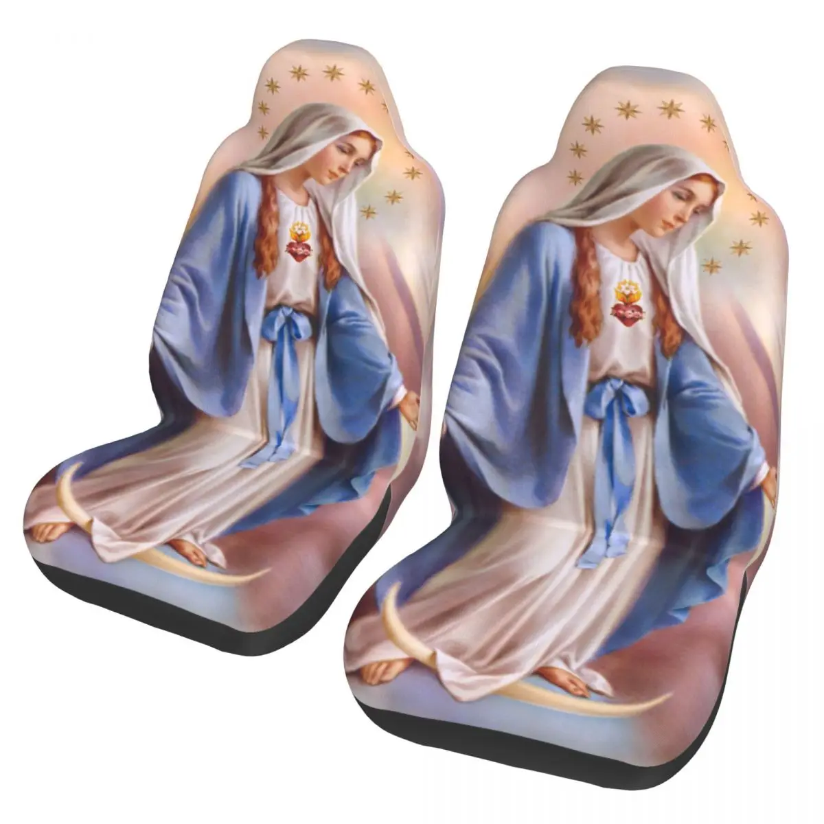 Our Lady Of Guadalupe Universal Car Seat Cover Auto Interior For SUV Virgin Mary Christian Auto Seat Cover Polyester Fishing