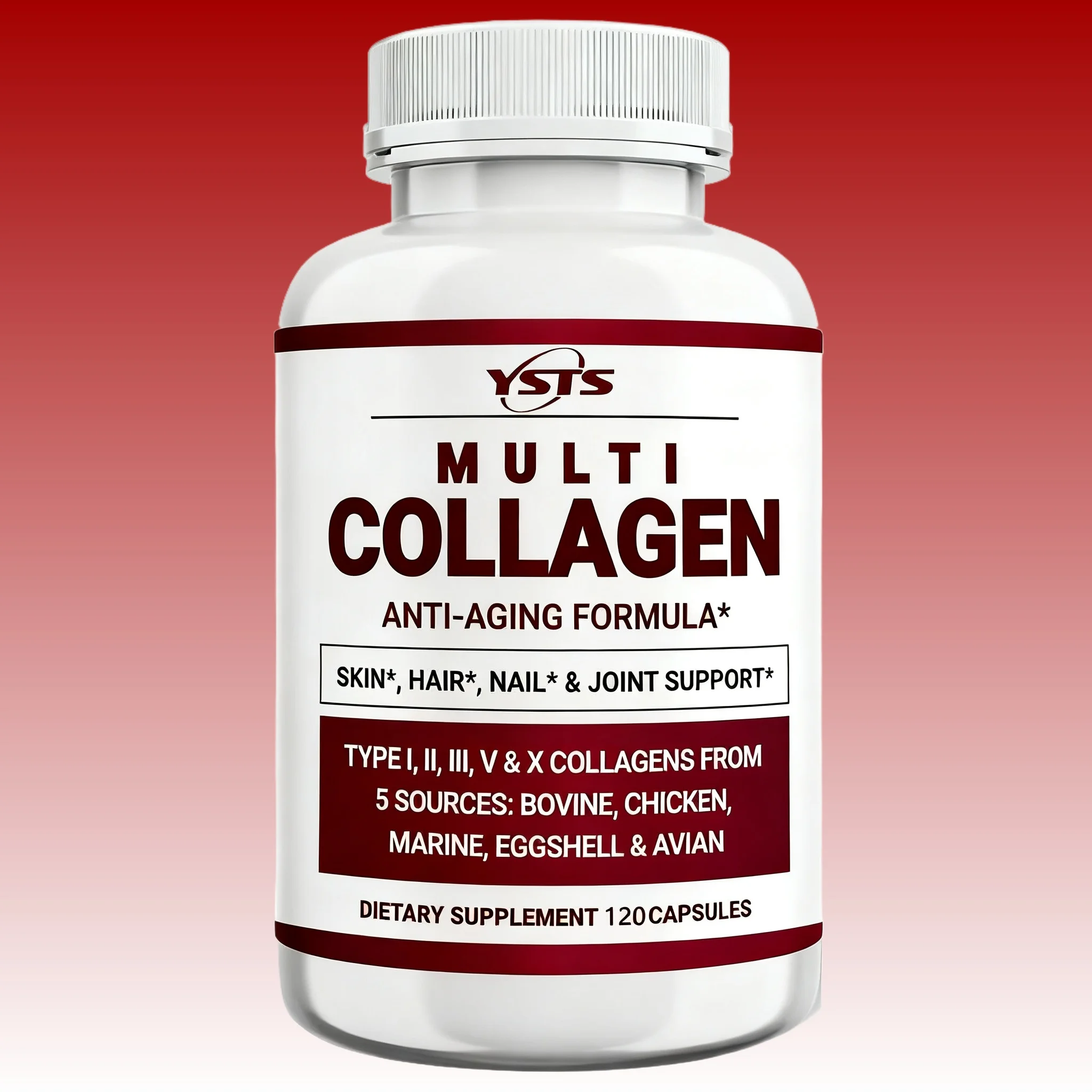Multi-collagen Peptides - Anti-aging, Brightening Skin Tone, Firming Skin, Hair, Nail, Skin, and Joint Health Supplements