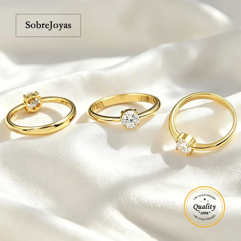 14K Gold Filled 5A CZ Ring for Women Wedding Band Stackable Ring Gold Ring Minimalist Ring Zircon Gift for Mom Gift for Her