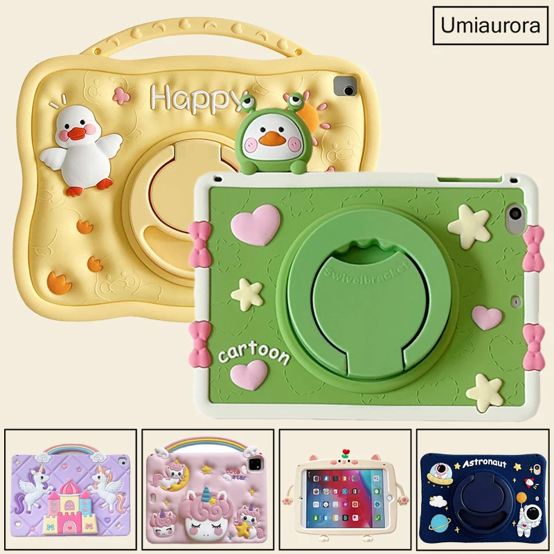 Dla Huawei MatePad SE 10.4 T10S Honor Magic Pad2 12.3 Pad 9 X8 X8a 11 cali X9 11.5 Kids Cartoon Silicon Tablet Case Stand Cover