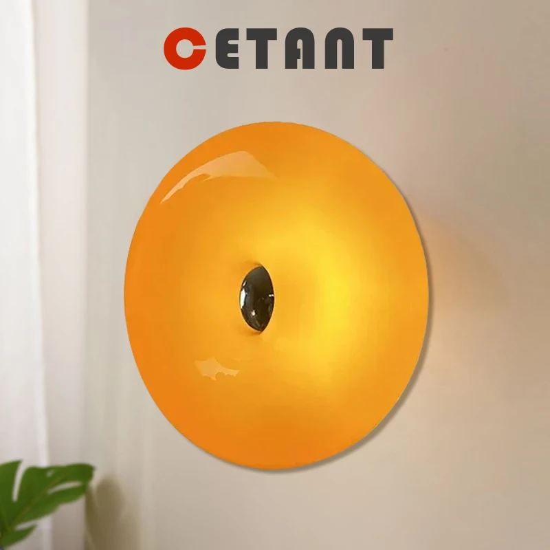 lampada de parede de vidro donut com interruptor de toque plugue usb laranja toque iluminacao tricolor sala de estar cabeceira estudo mesa escritorio 01