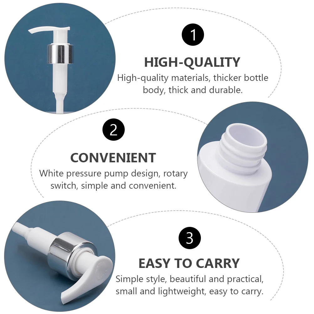 

3Pcs Lotion Dispenser Containers Thickened Plastic Pump Bottle Set Portable Toiletries Container for Cream Lotion Shower Gel