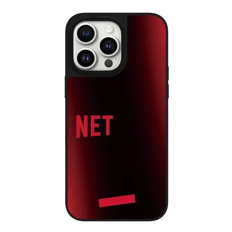 Web Silver Black Border Mirror Magnetic Phone Case Cover for IPhone 11 12 13 14 15 16 Pro Max Case - Image 2