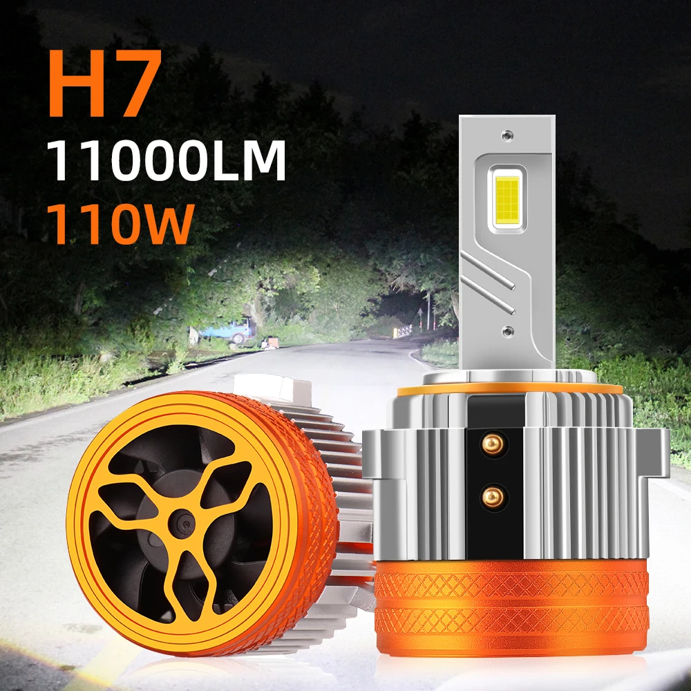 

2Pcs Car H7 Led Headlight Canbus Light for VW Golf 6 Golf 7 T-ROC Passat Tiguan Touran Mercedes-Benz CSP Chips 11000LM 6000K 12V