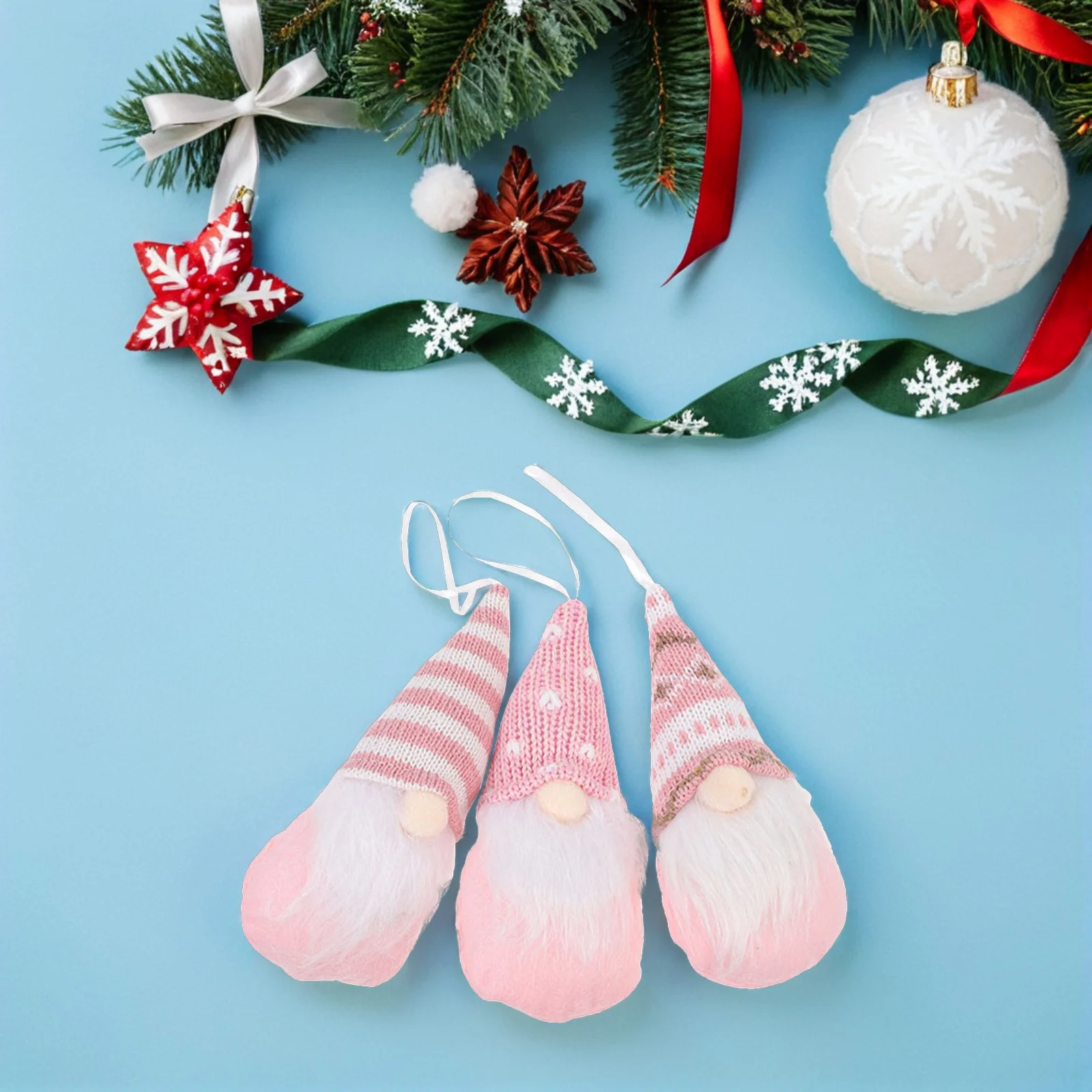 

6pcs Christmas Gnome: Christmas Tree Hanging Gnome Ornaments - Small Elf Decorations Handmade Yarn Figurines For Holiday Decor