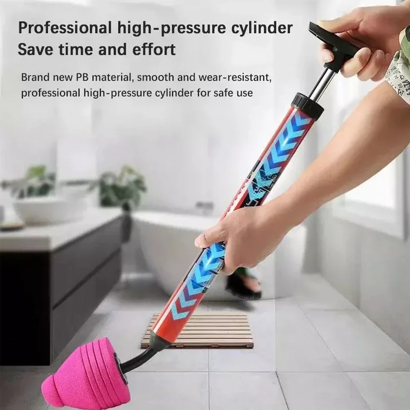 High Pressure Toilet Unclogging Gun Toilet Pipe Plunger Silicone Unclogging Household Air Pressure Toilet Pipe Clogging Remover