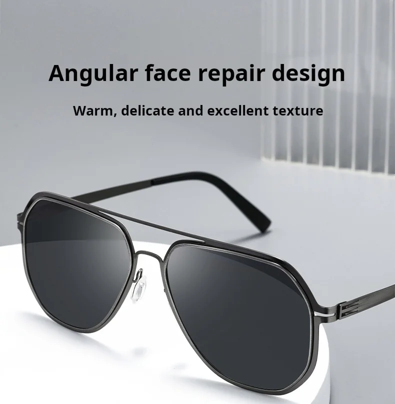YIMARUILI Herren- und Damenmode Pilot Polarisierte Sonnenbrille Retro UV400 Schraubenloses Design Optische Brillen mit Sehstärke BD96 – Detail 2
