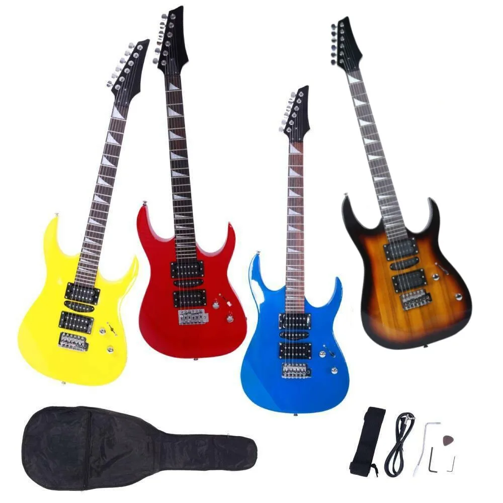 

Новая электрогитара для начинающих, 4 цвета, с сумкой, ремнем, медиатором и аксессуарами