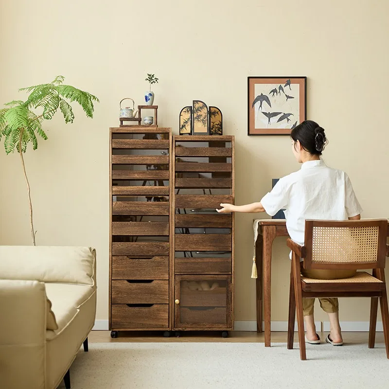 

Home North American solid wood dental cabinet tea set cabinet medieval cultural play storage cabinet floor teacup st