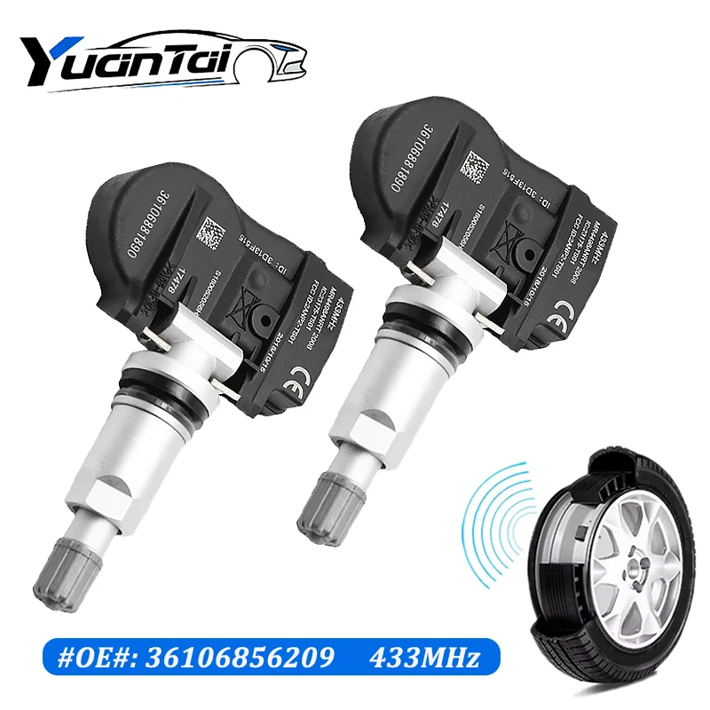 

36106856209 For BMW F20 F21 F22 F23 F30 F31 F32 F33 F34 M2 X1 X2 i3 Mini Cabrio Tire Pressure Monitor Sensor 433MHz TPMS 6855539
