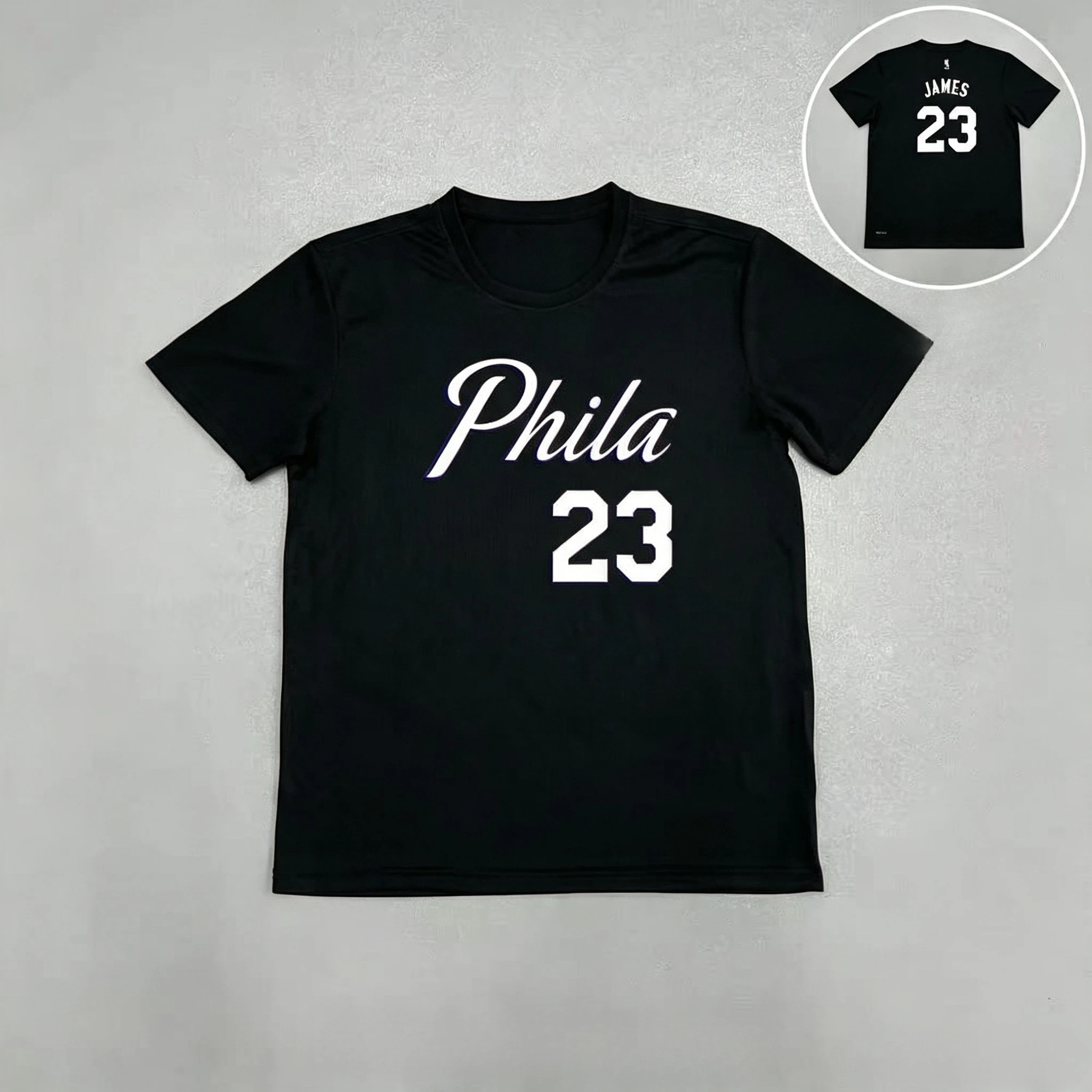 Men Phila LeBron James No.23 Basketball T-shirt Dri Fit Quick Dry Breathable Sports Short Sleeve Casual Fan Training Tee