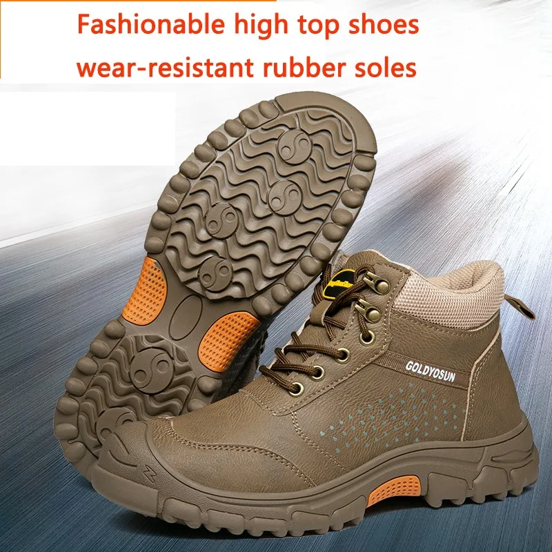 2024 New Protection Safety Shoes Anti Smashing Anti Piercing Super Fiber Leather Soft Comfortable Soft Soles Rubber Boots