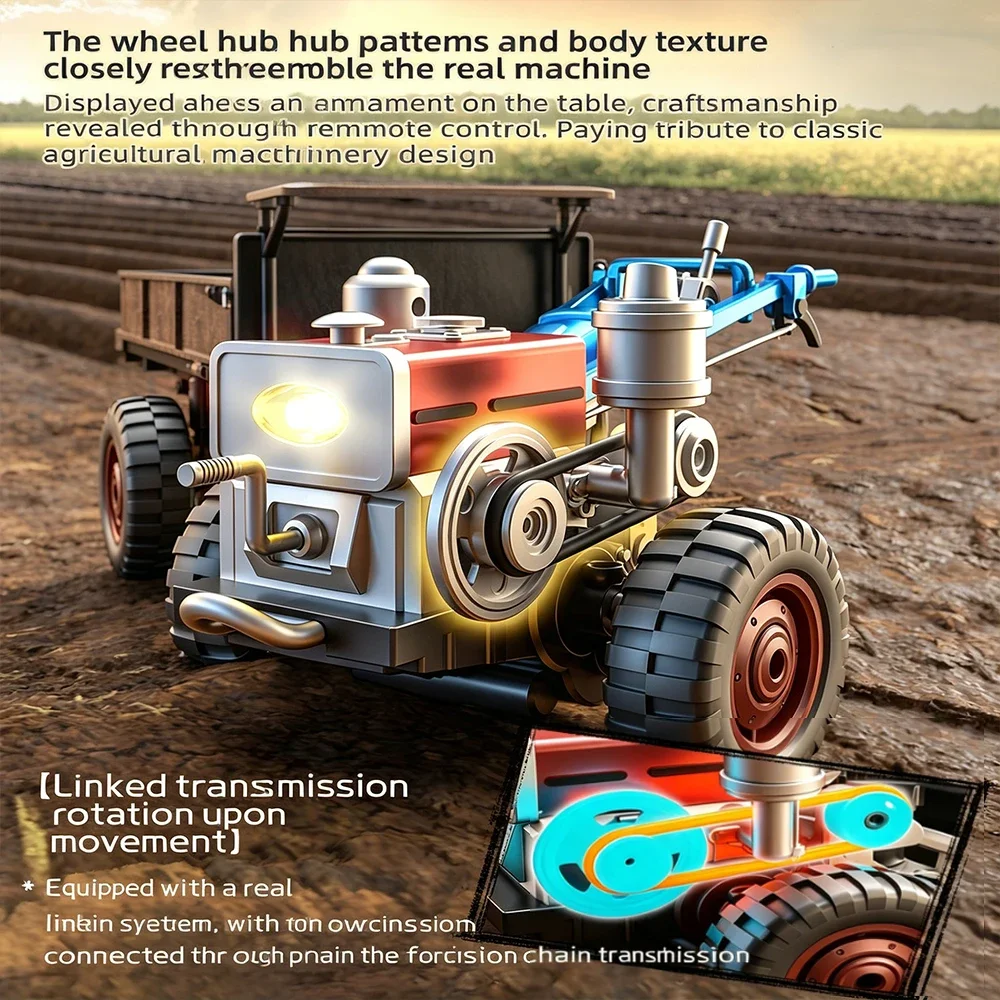 JJRC C8836 RC Car 2.4G 4WD Full Scale Classic Retro Remote Control Tractor Model Machine Electric Toy Car For Kids Birthday Gift