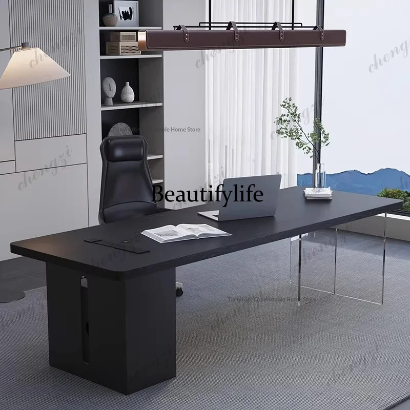 

Minimalist Solid Wood Executive Desk Nordic Creative Administrative Computer Desk Workbench Premium Office Furniture mesa