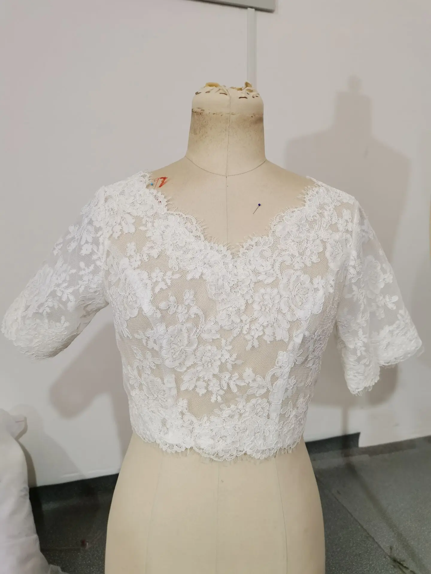 2022 New Bolero Long Sleeve Bridal Jacket Large Size With Lace Jacket 3/4 Sleeve Wedding Jacket Coat