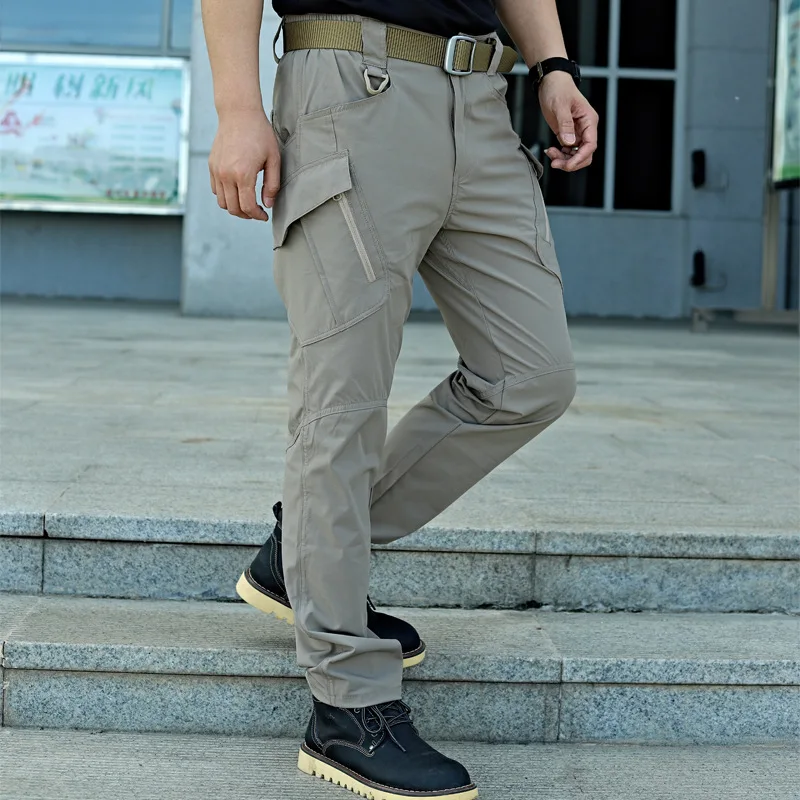 Men's Summer Military Tactical Work Pants, Casual Pants, Wear-resistant Multi Pocket Quick Drying Outdoor Hiking Work Pants, Men