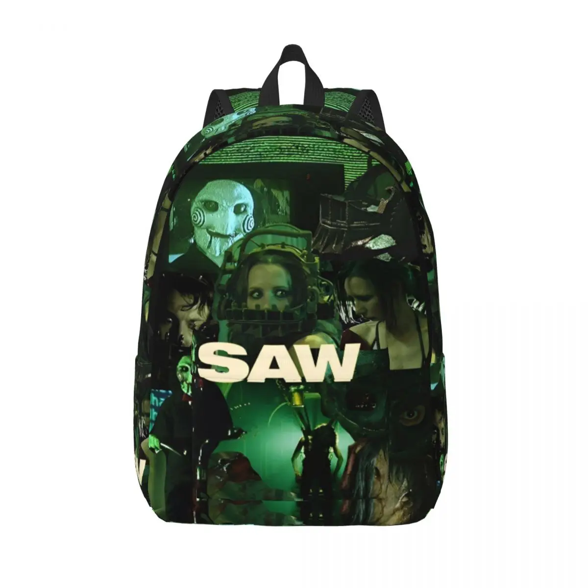 

Рюкзак из фильма ужасов с пилой и головоломкой для мужчин и женщин, крутой студенческий рабочий рюкзак на Хэллоуин, готический студенческий холщовый рюкзак, легкий вес