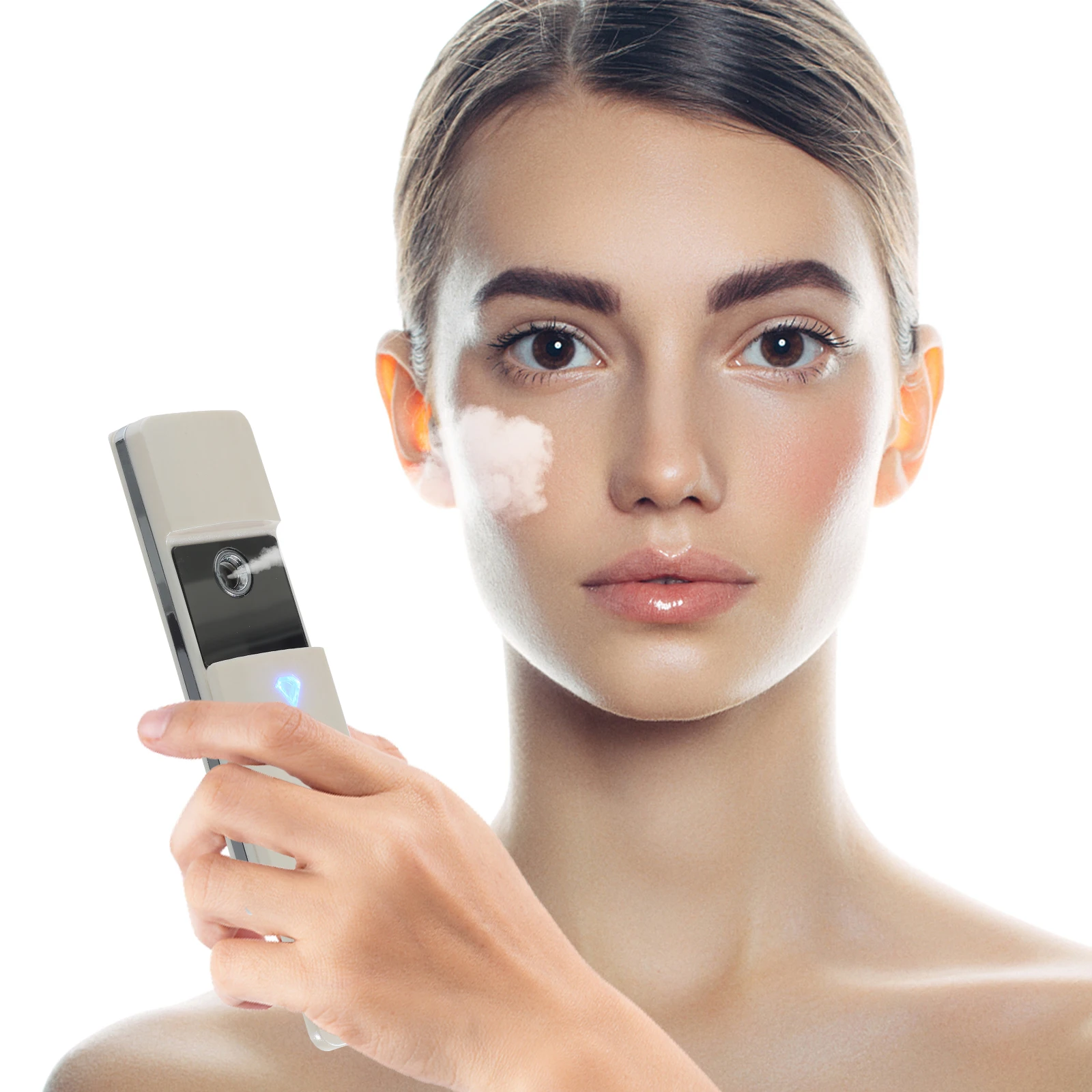 

Portable Sliding Mist Sprayer Small Plastic Face Humidifier Moisturizing Beauty Instrument for Travel Home Office Use