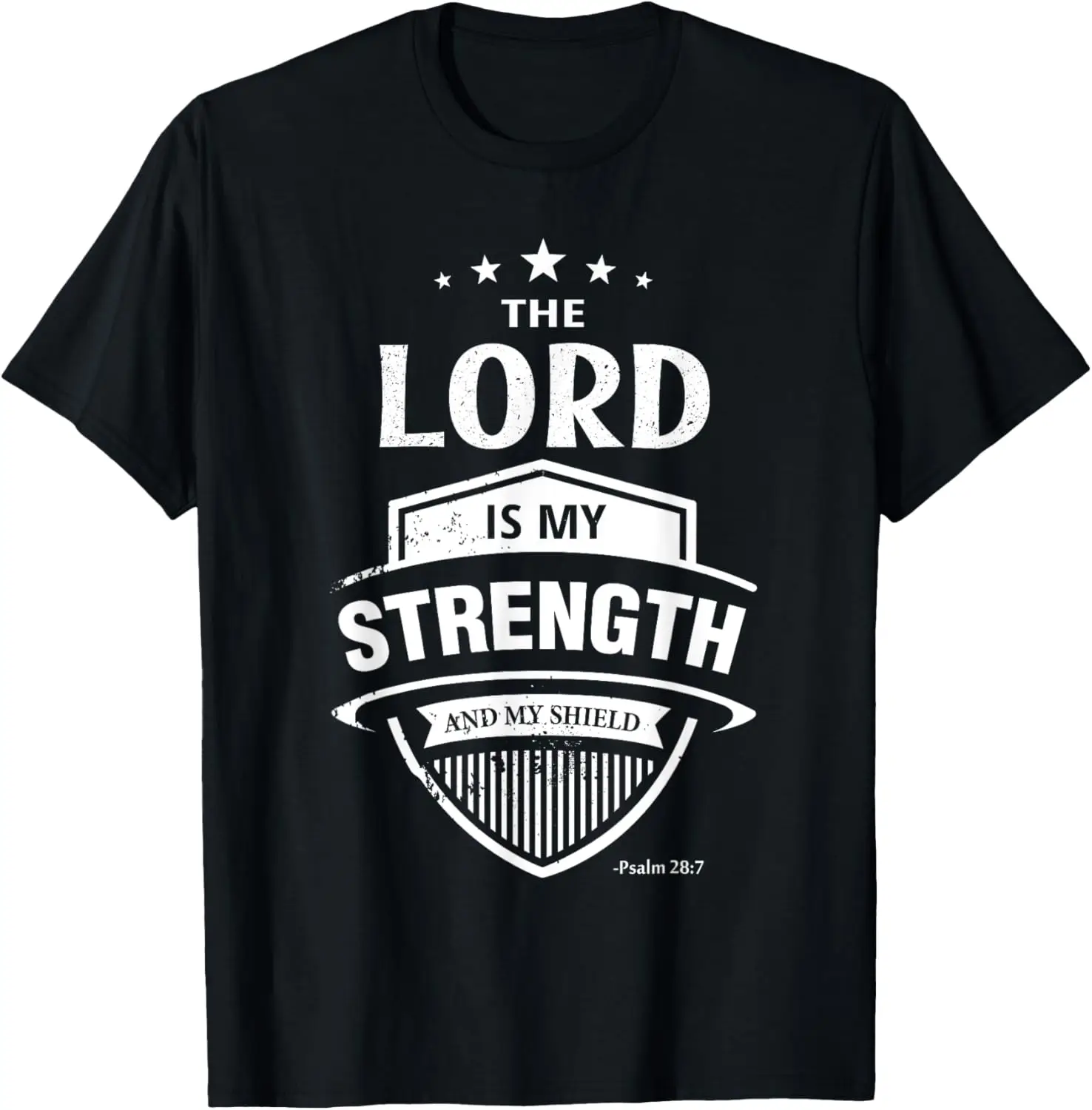 

Футболка со стихами из Библии — Lord is My Strength & Shield — футболка «Псалом» 28: 7