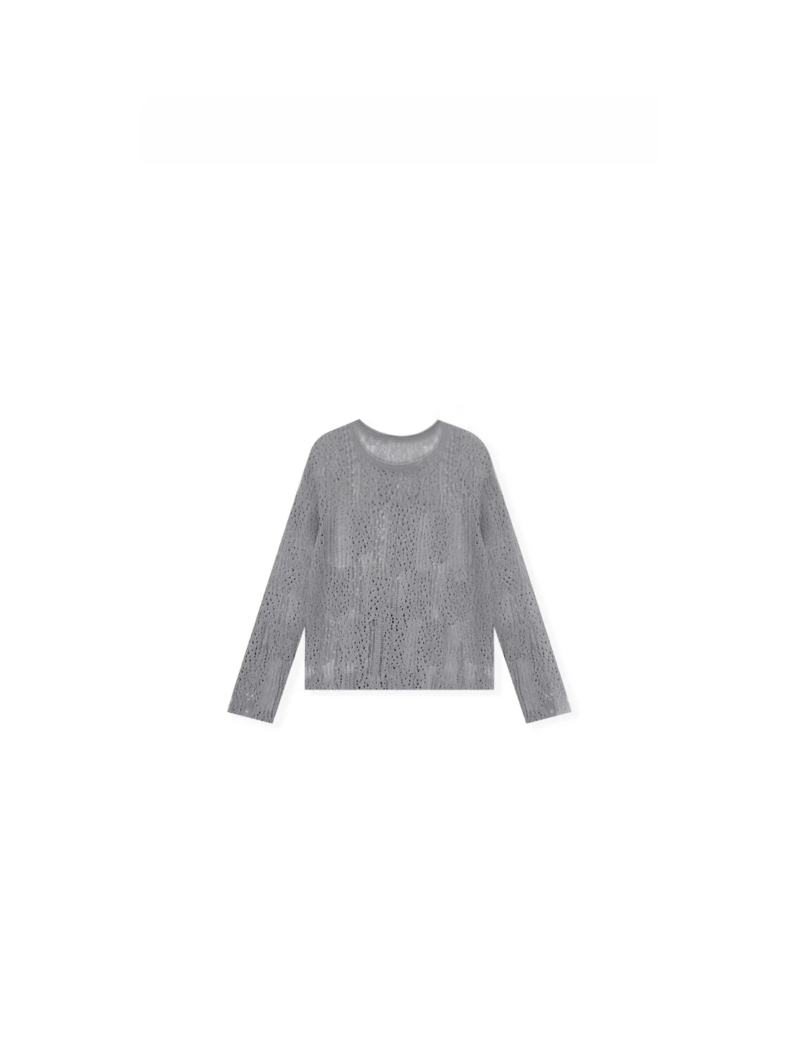 

Zhou Summer New Sle Knitted Sweater Hollow Texture Cuffed Sve Faionable Ladies' Commute Simple Design Linen Blend