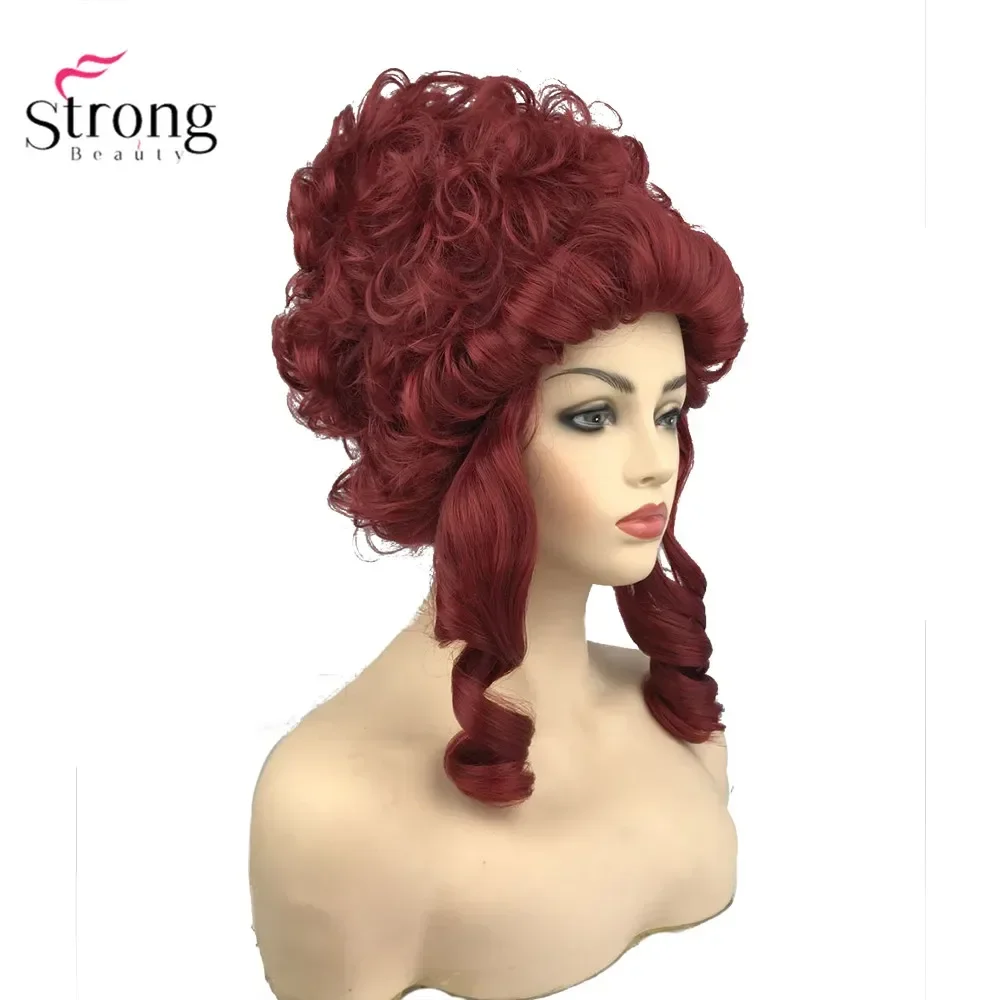 StrongBeauty Marie Antoinette Princess Medium Curly Hair Cosplay Wigs Red