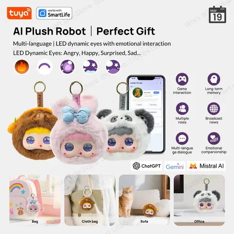 말랑봇 AI 인형로봇 LED 눈 음성제어 인터랙티브 동반자 봉제 가젯