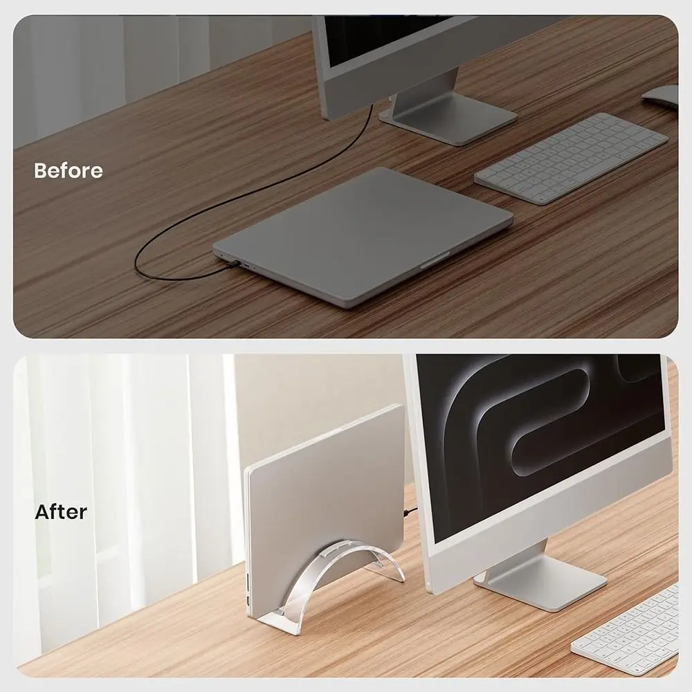 Accessories Acrylic Laptop Stand Space-Saving Vertical Laptop Holder Transparent Desktop Dock